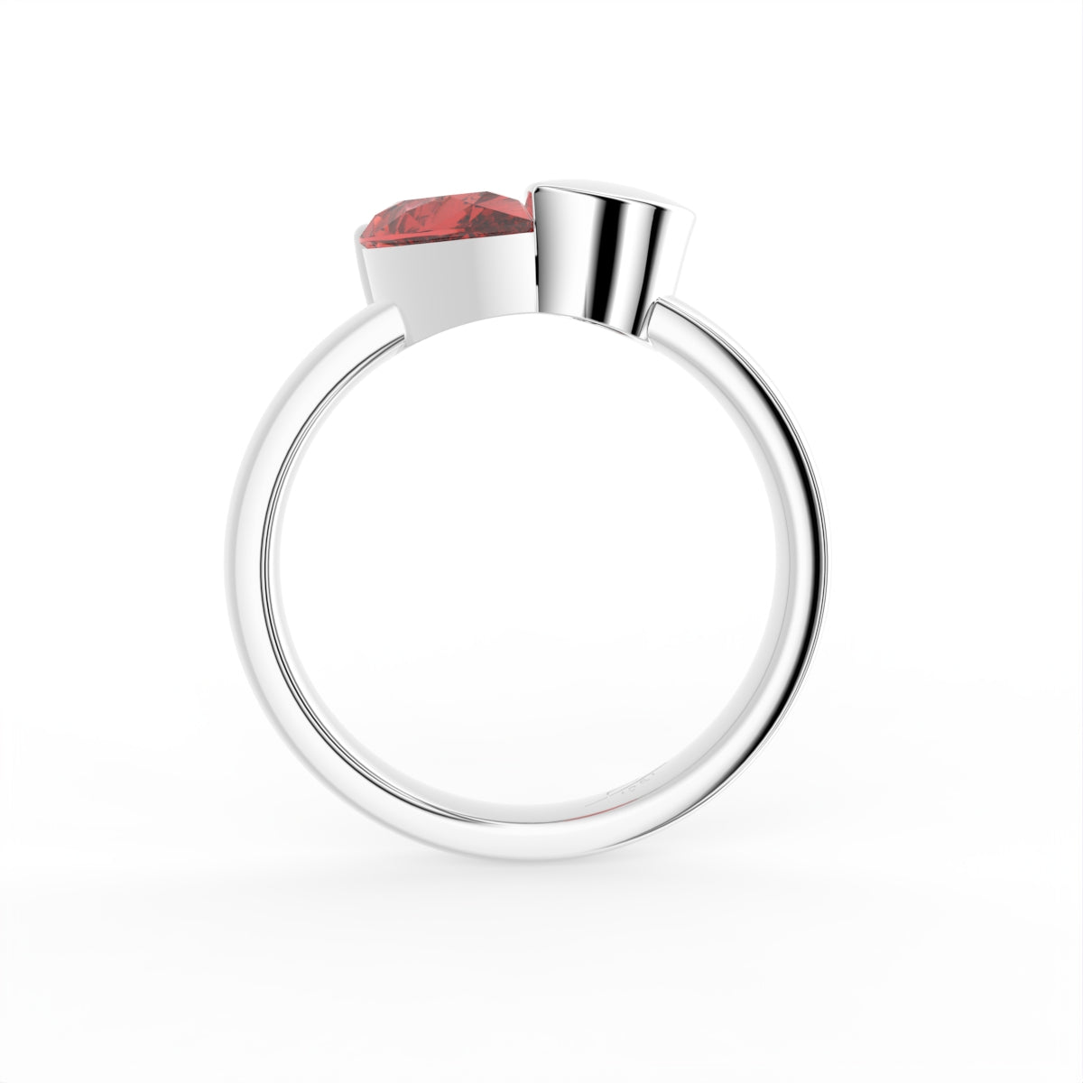 18K Solitaire Heart Diamond Ring — FRONT