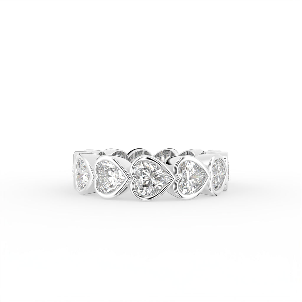 18K Full Eternity Heart Diamond Ring — TOP