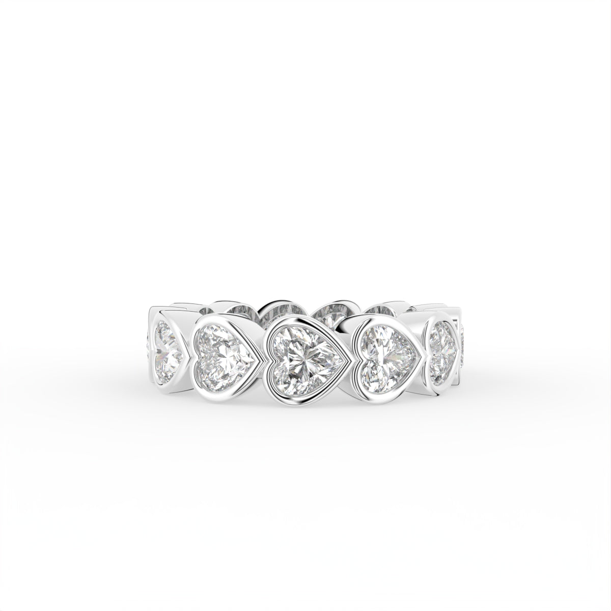 18K Full Eternity Heart Diamond Ring — TOP