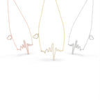 18K Heartbeat Diamond Pendant — 3 COLOR