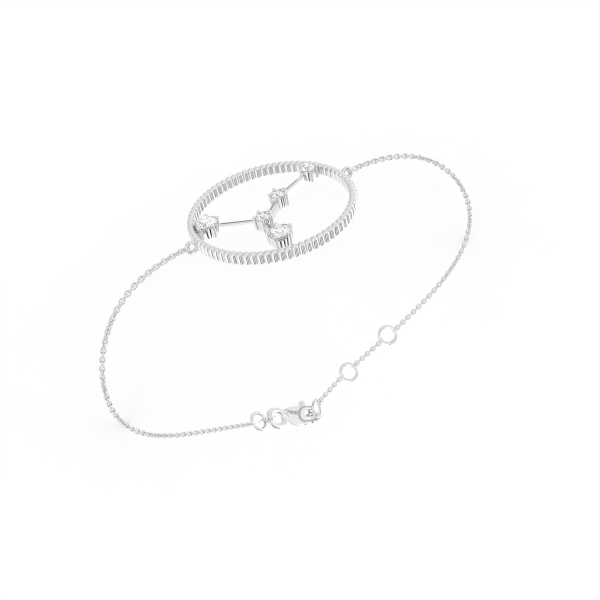 18K Cancer Constellation Diamond Bracelet — 3D VIEW