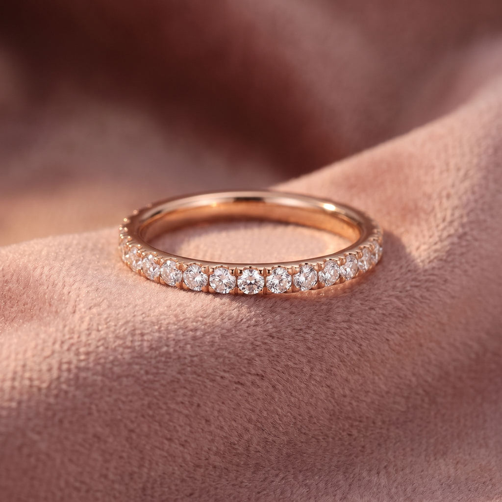 18K Half Eternity Round Diamond Ring — AI cloth, in-house