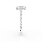 18K Shoulder Set Emerald Diamond Engagement Ring — SIDE
