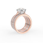 18K Two Tone Solitaire Round Diamond Ring — 3D VIEW