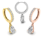 18K Pearl Drop Diamond Earrings — 3 COLOR