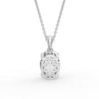 18K Solitaire Oval Diamond Pendant — BACK