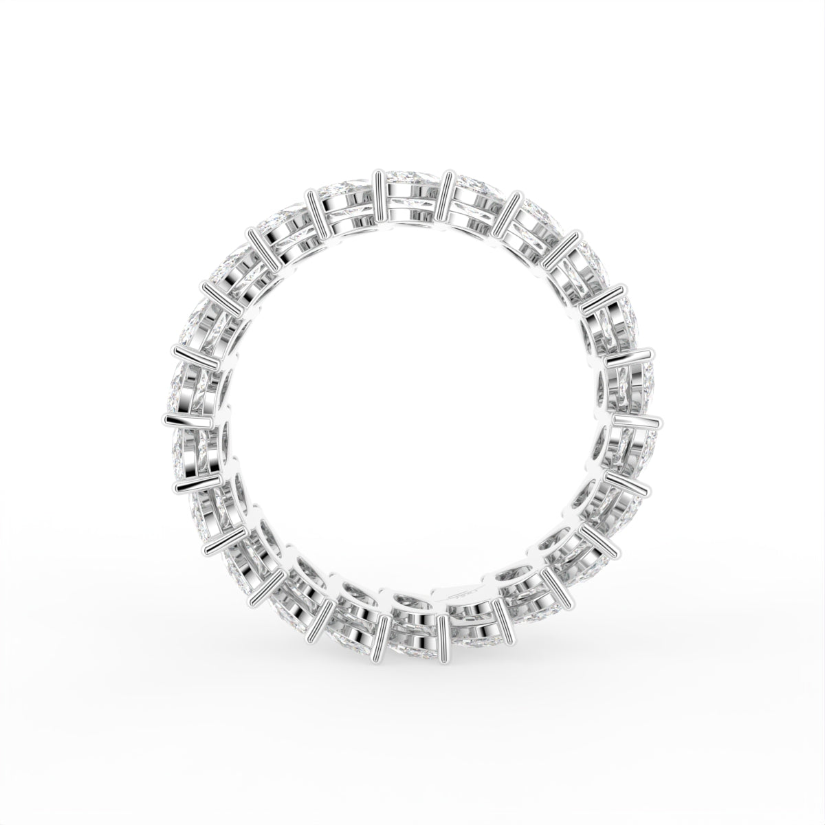 vimg:FJ3871|vimg:FJ3913|14K White Gold Full Eternity Marquise Diamond Ring — FRONT