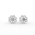 18K Halo Diamond Earrings — TOP