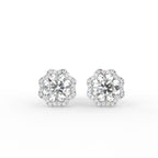 18K Halo Diamond Earrings — TOP
