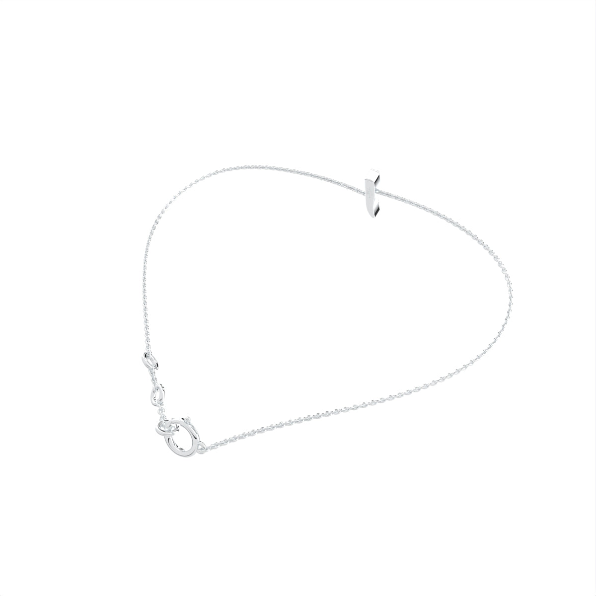 18K Arabic Alphabet Diamond Bracelet — 3D VIEW