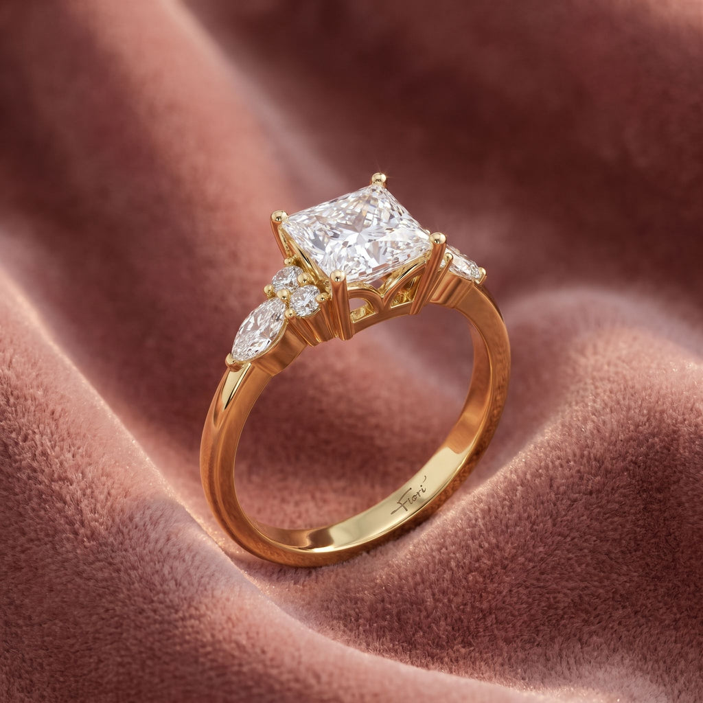18K Bespoke Princess Diamond Ring — AI cloth, in-house