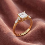 18K Bespoke Princess Diamond Ring — AI cloth, in-house
