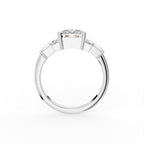 18K Emerald Cut Diamond Solitaire Ring — FRONT