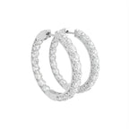18K Diamond Hoop Earrings — 3D VIEW