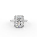 18K Halo Radiant Diamond Ring — TOP