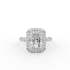 18K Halo Radiant Diamond Ring — TOP