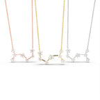 18K Yellow Gold Constellation Round Diamond Pendant — 3 COLOR