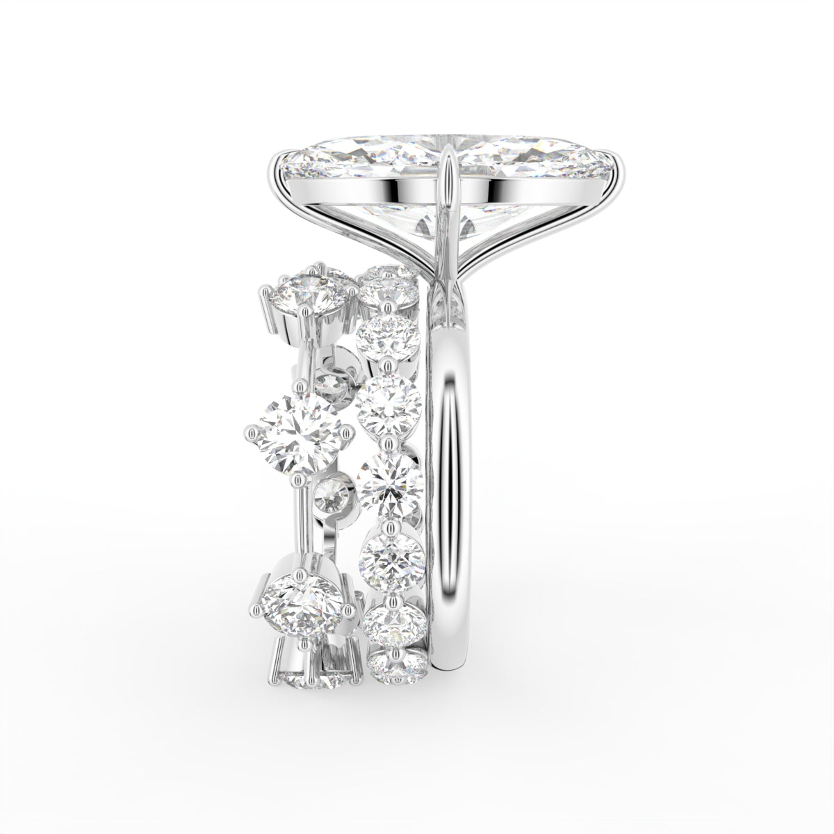 18K Solitaire Diamond Engagement Ring — SIDE