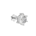 14K White Gold Princess Diamond Stud Earrings — 3D VIEW