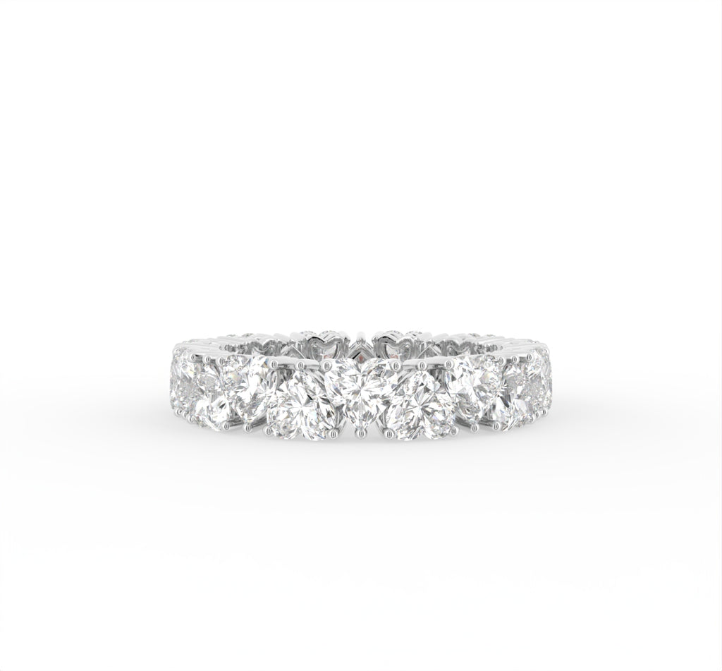 18K Heart Eternity Diamond Ring — TOP