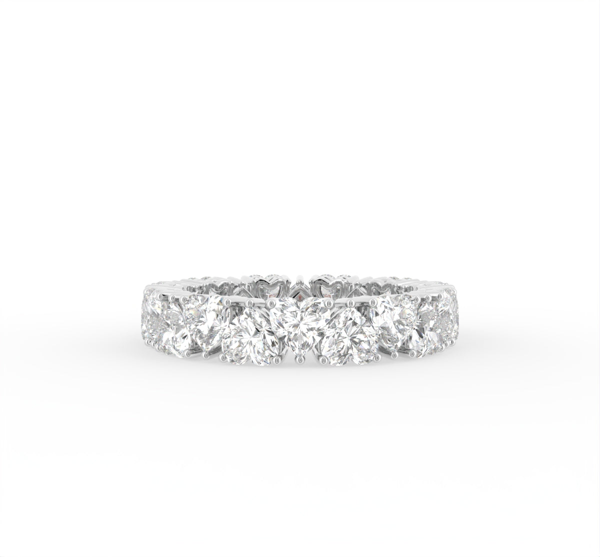 18K Heart Eternity Diamond Ring — TOP