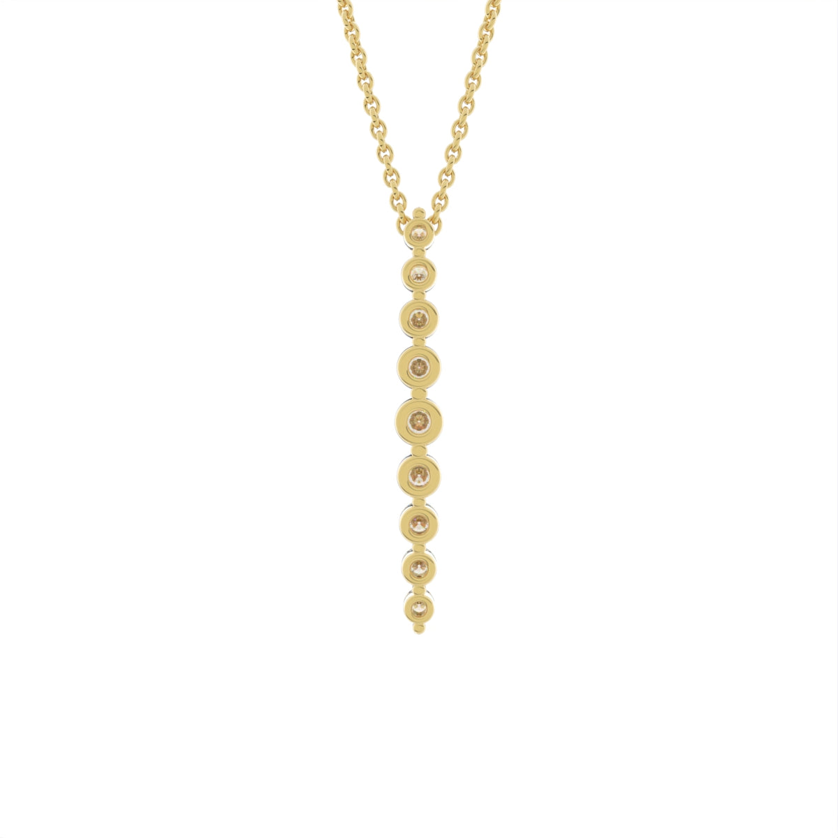 18K Geometric Diamond Pendant — BACK