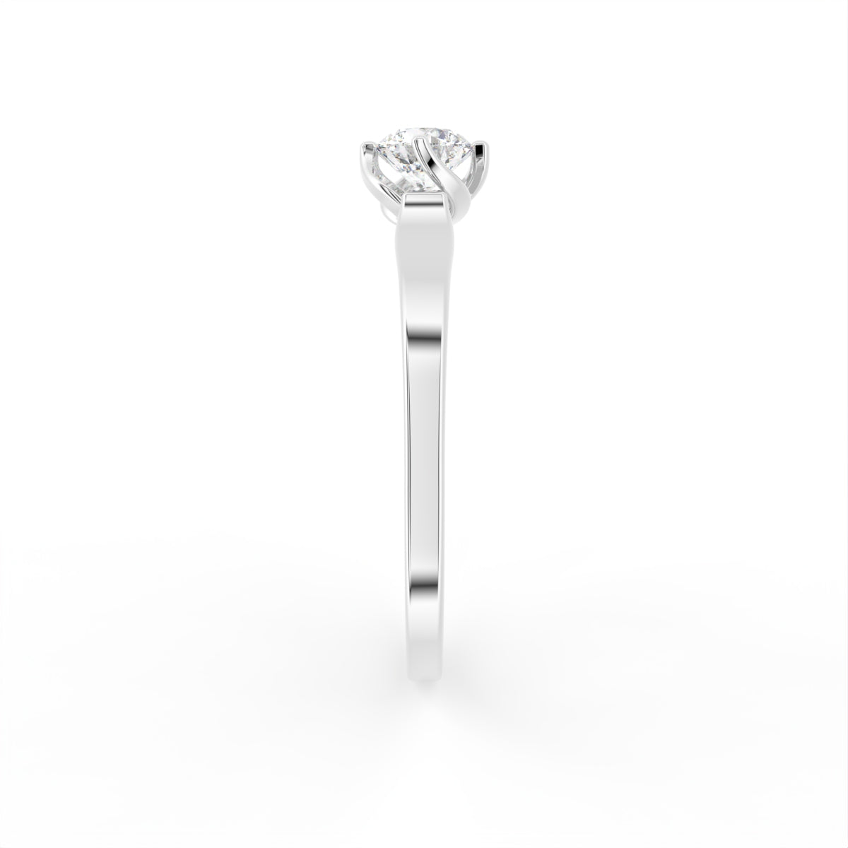 18K Solitaire Diamond Ring — SIDE