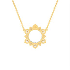 14K Yellow Gold Bespoke Round Diamond Pendant — BACK