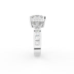 18K Trilogy Princess Cut Diamond Engagement Ring — SIDE