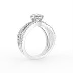 18K Shoulder Set Round Diamond Ring — 3D VIEW