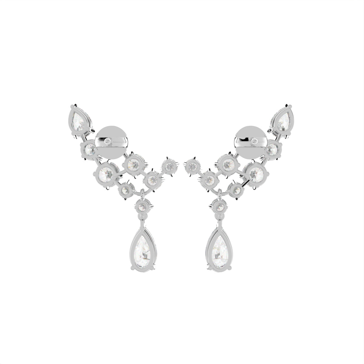 18K Diamond Earrings — BACK