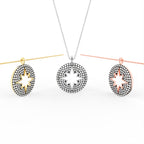 Sterling Silver Diamond Pendant — 3 COLOR