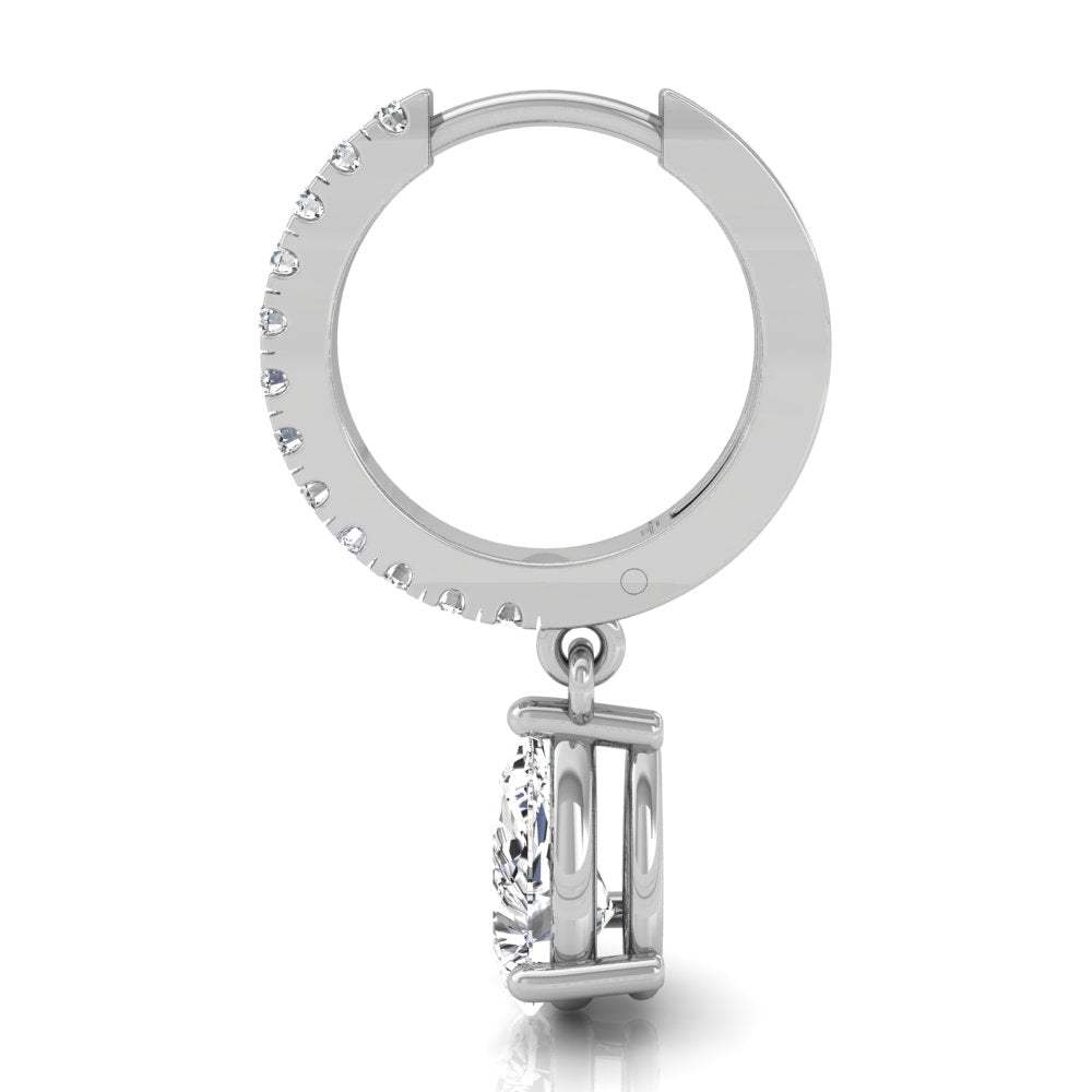 18K Pearl Drop Diamond Earrings — SIDE VIEW