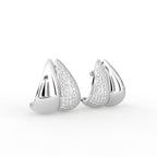 14K Yellow Gold Bespoke Diamond Earrings — 3D VIEW