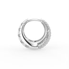 18K Chunky Pave Diamond Hoop Earrings — SIDE VIEW
