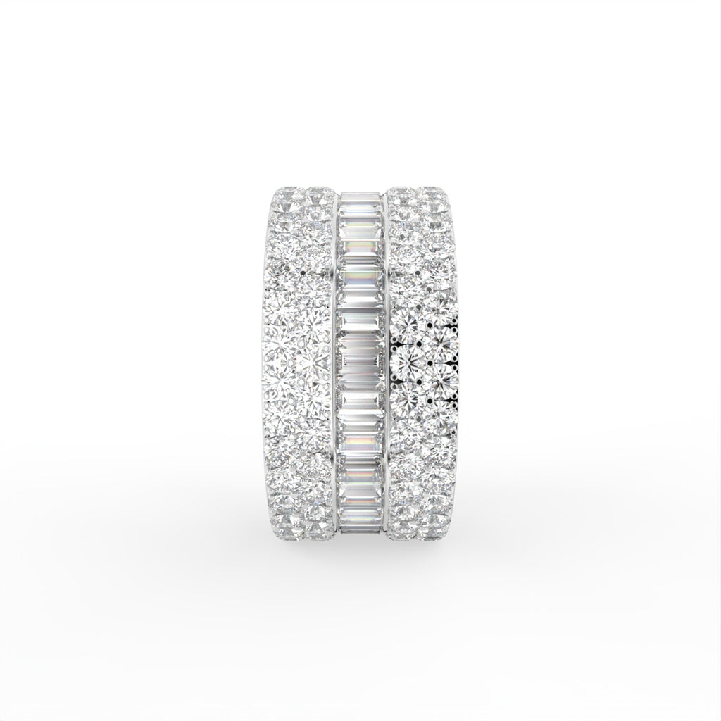 18K Bespoke Baguette Diamond Ring — SIDE