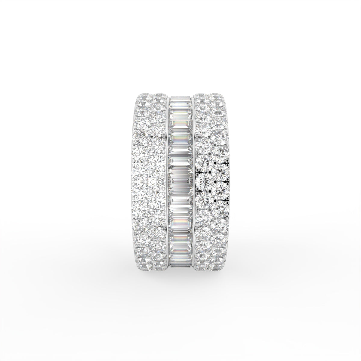 18K Bespoke Baguette Diamond Ring — SIDE