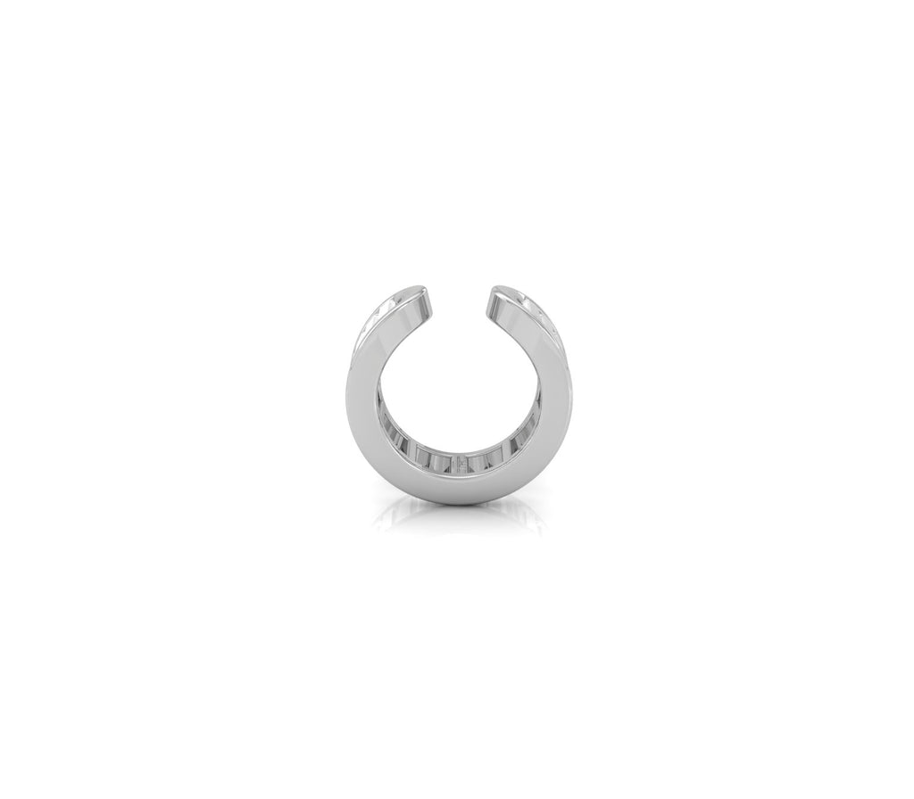 18K Baguette Diamond Piercing Earrings — SIDE VIEW