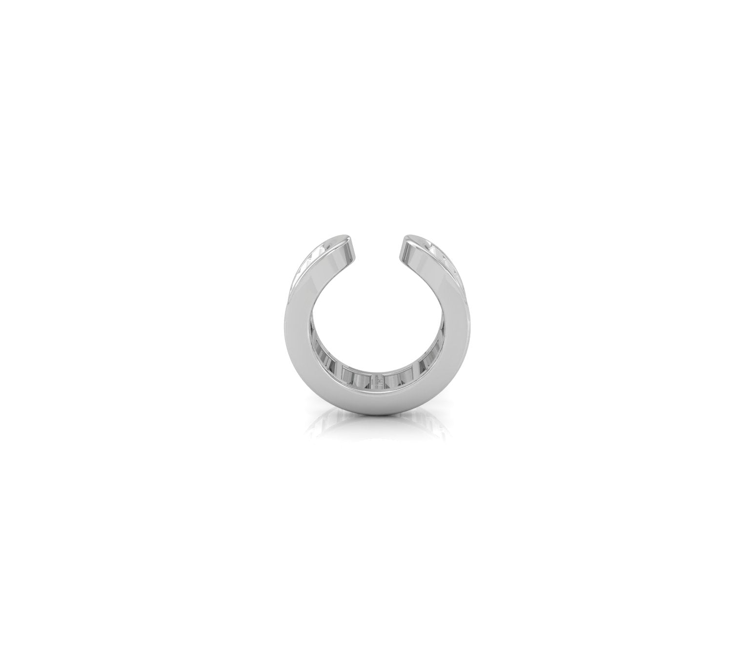 18K Baguette Diamond Piercing Earrings — SIDE VIEW
