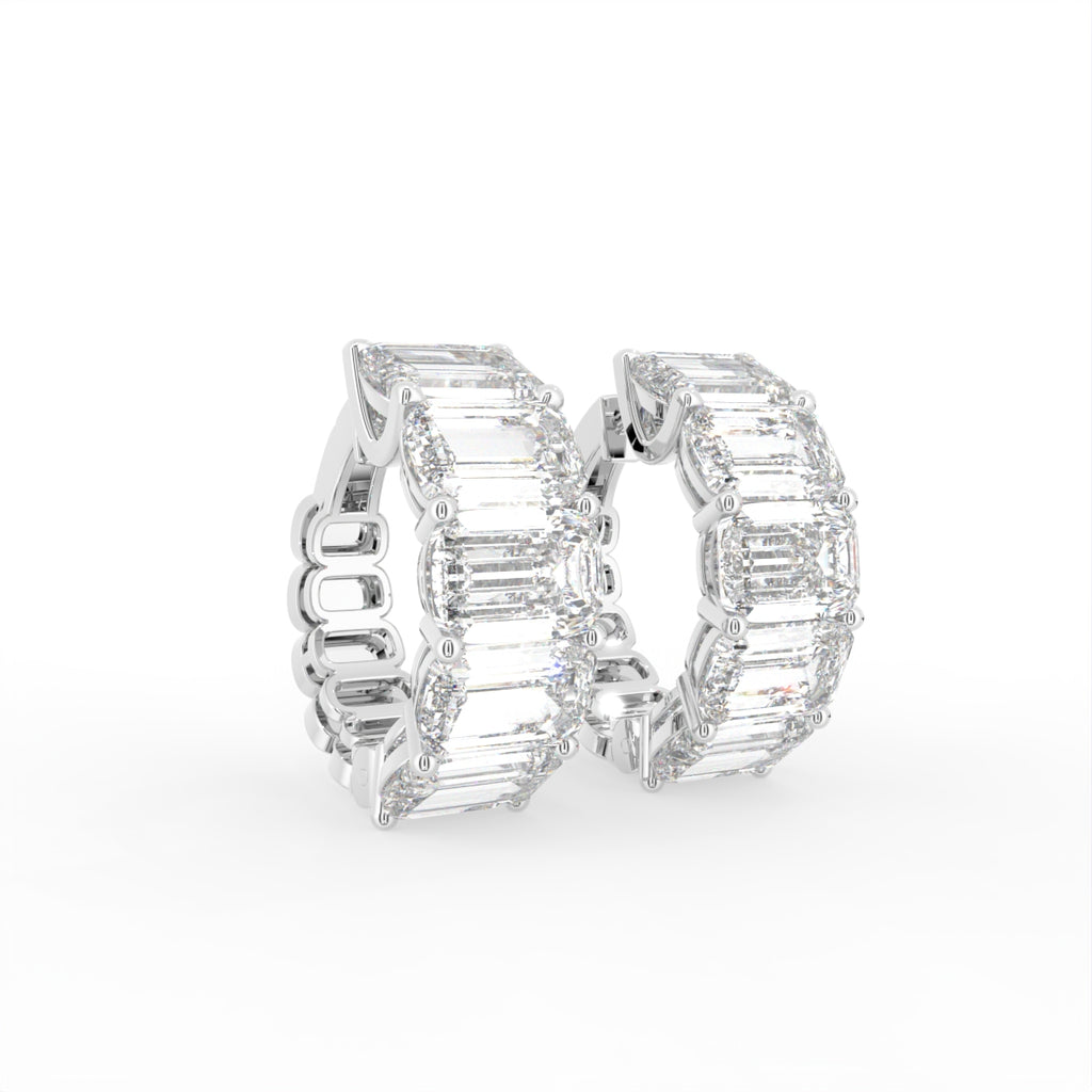 18K Ashoka Diamond Piercing Earrings — 3D VIEW