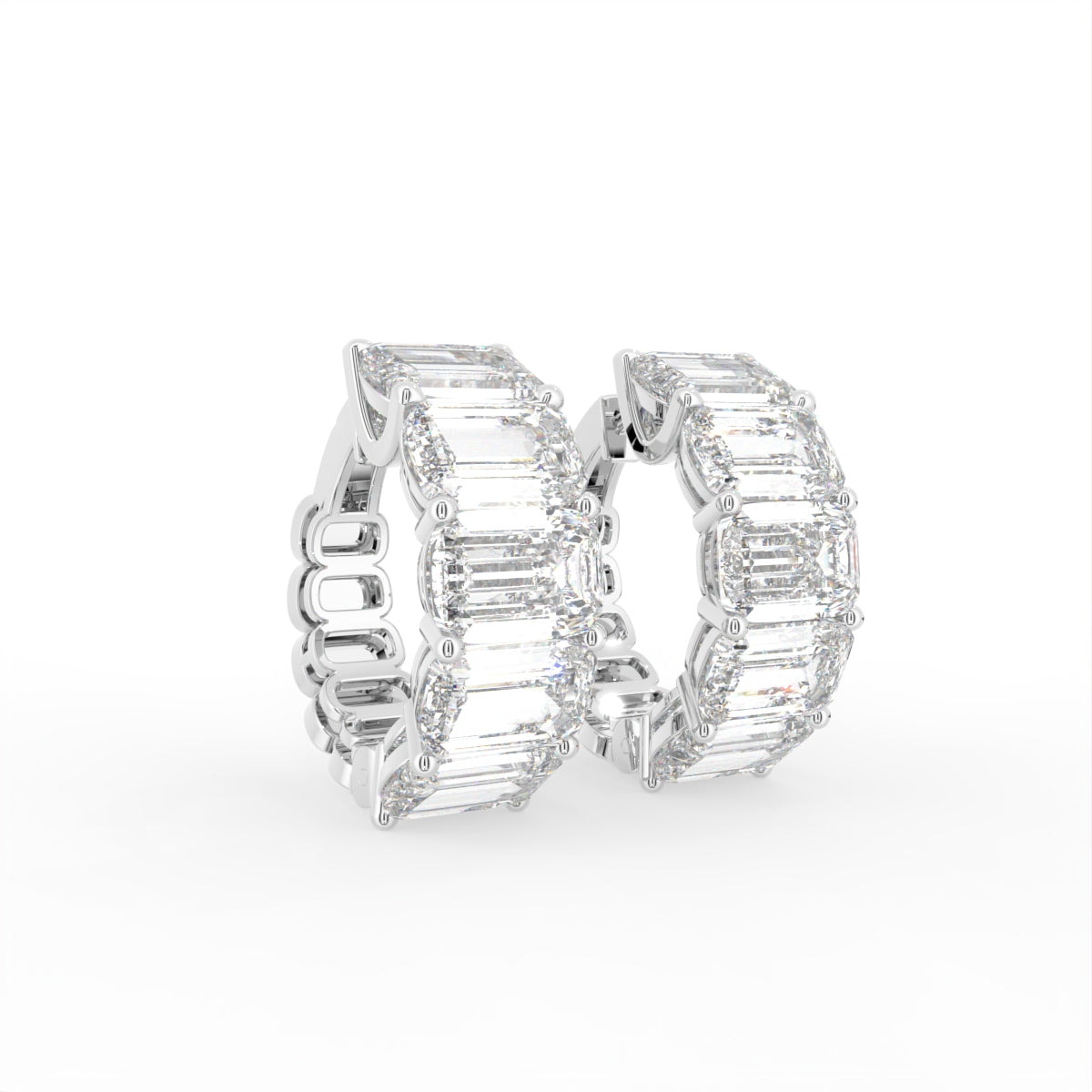 18K Ashoka Diamond Piercing Earrings — 3D VIEW