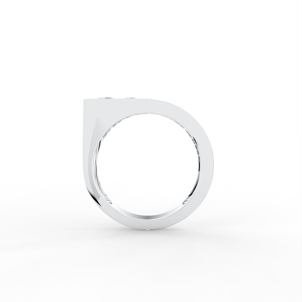 Sterling Silver Round Diamond Ring — FRONT/BACK