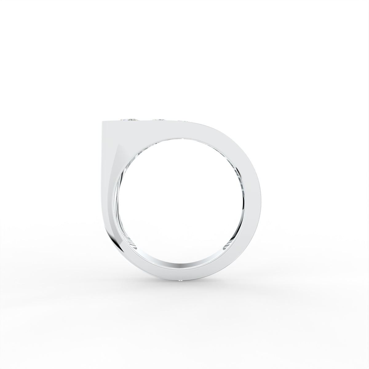 Sterling Silver Round Diamond Ring — FRONT/BACK