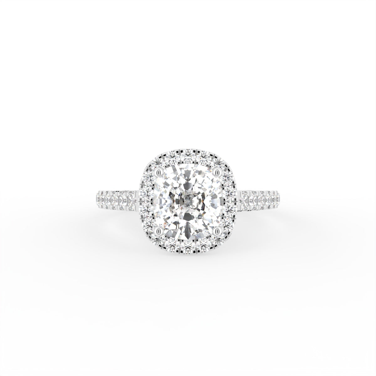 vimg:Z00240|18K Halo Cushion Diamond Ring — TOP