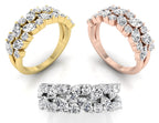 18K Half Eternity Marquise Diamond Ring — 3 COLOR