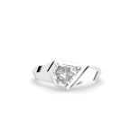 18K Bespoke Shield Cut Diamond Ring — TOP