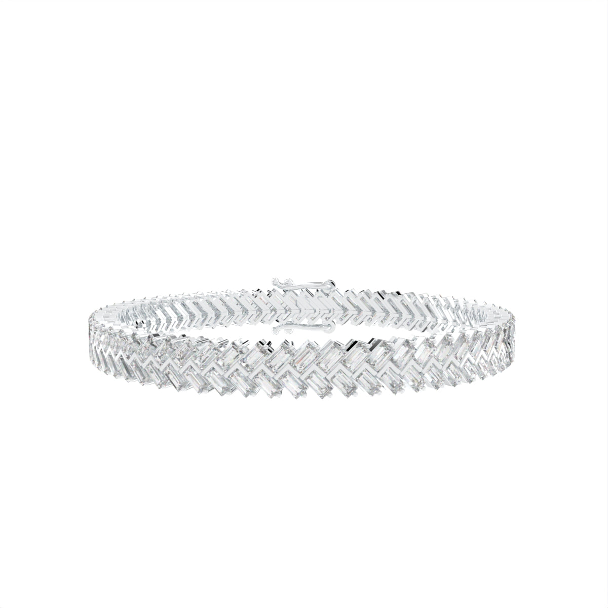 18K Bespoke Baguette Diamond Bracelet — TOP