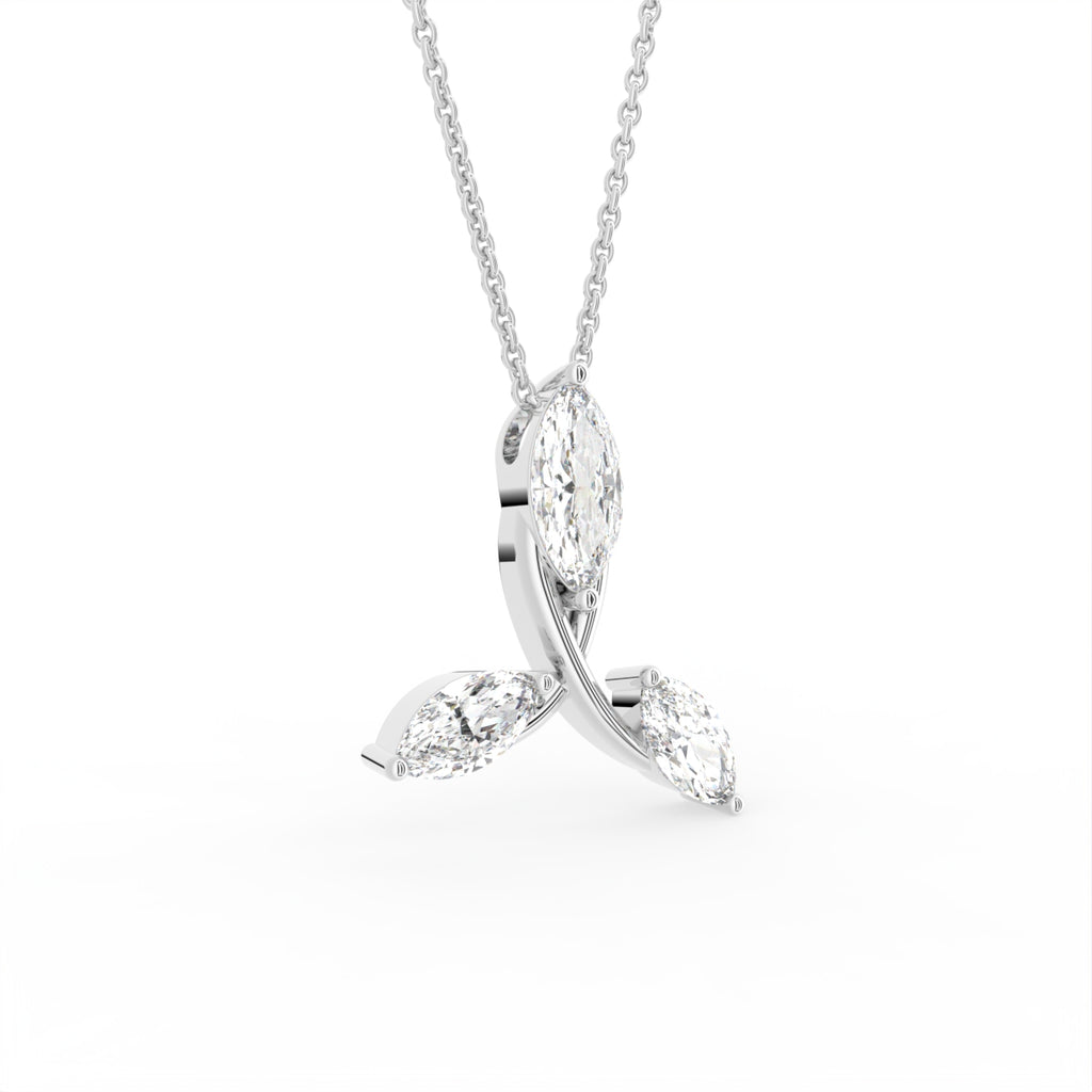 18K Floral Diamond Pendant — BACK
