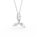 18K Floral Diamond Pendant — BACK