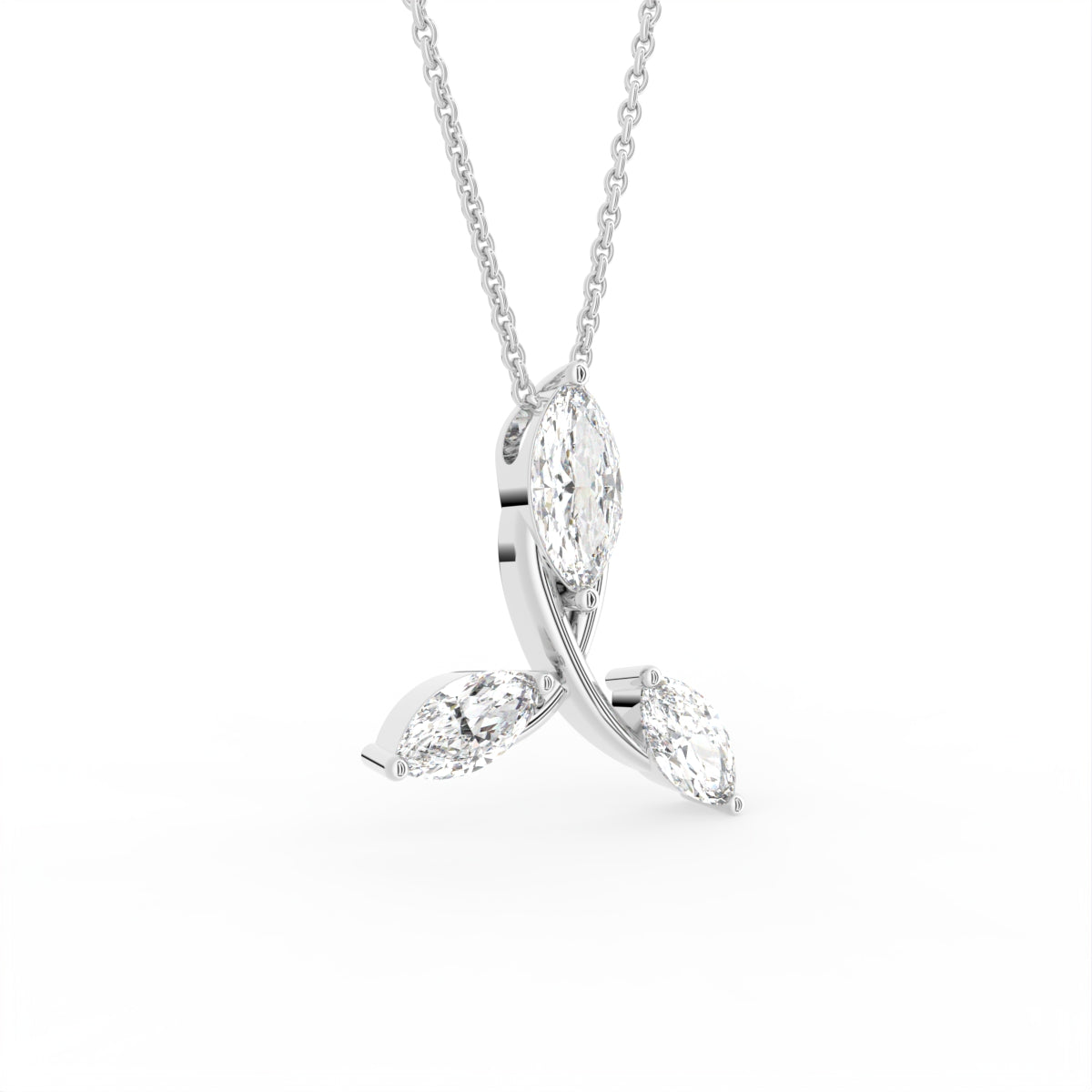 18K Floral Diamond Pendant — BACK